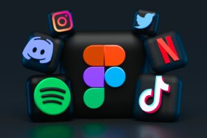 blue red and green letters illustration