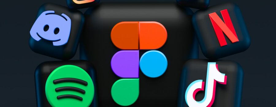 blue red and green letters illustration